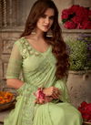 TFH SANDALWOOD Designer Party Wear Rasberry Silk Fancy Latest Saree Collection